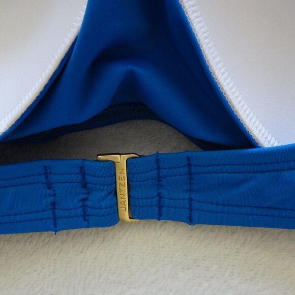 Jantzen Two Piece Swim Suit Women's Size 16 Blue Bandeau Top Swim Skirt - Picture 5 of 9